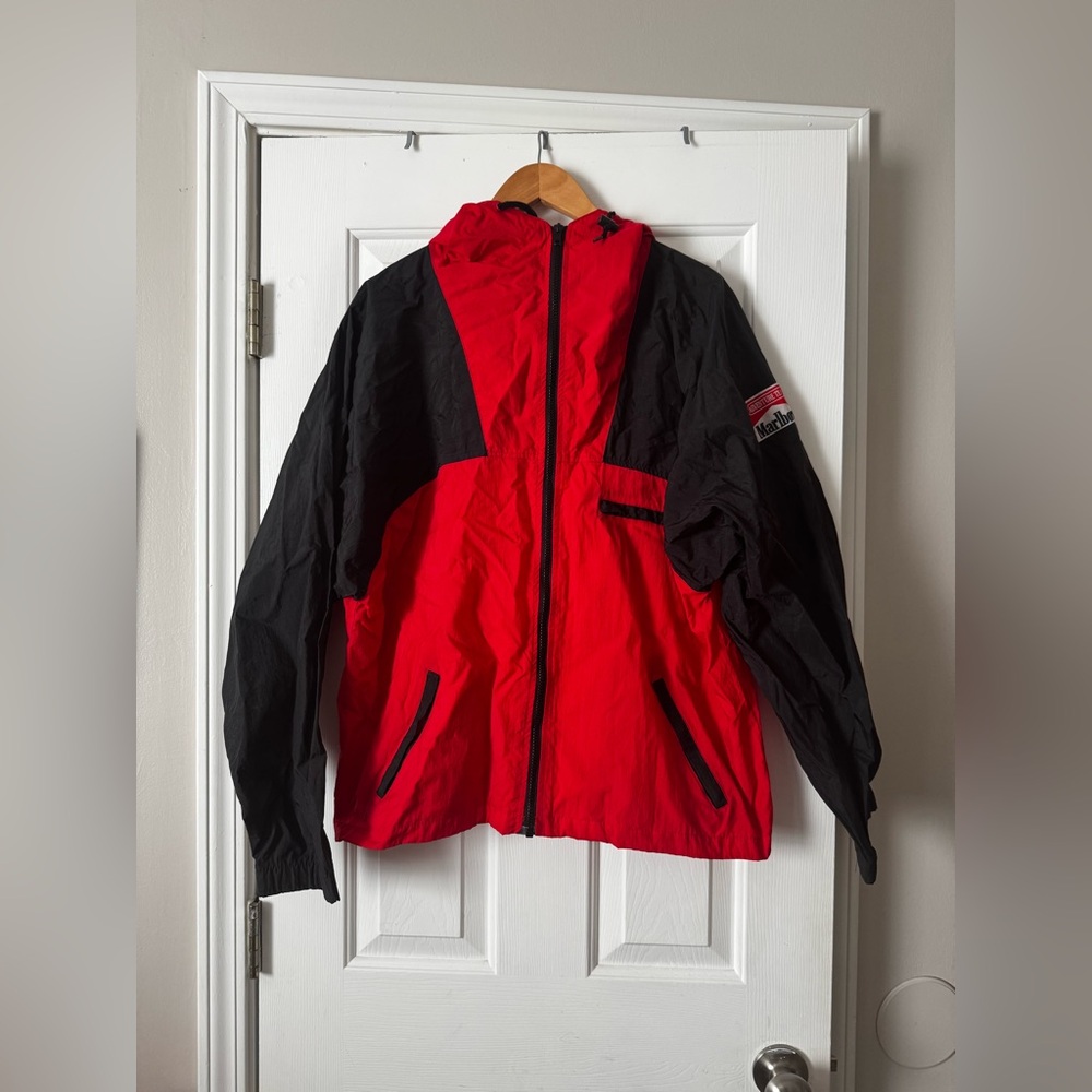 Vintage 90s Marlboro Adventure Team Windbreaker | Men’s Large | Red & Black 0577